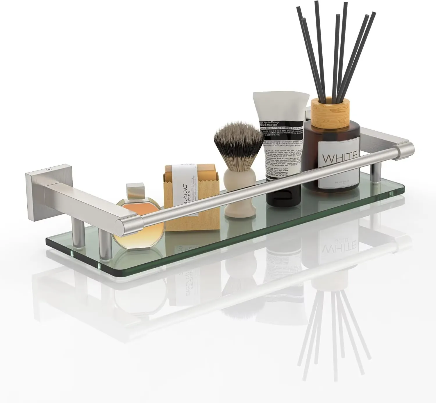 Brushed Bathroom Accessories Towel Rack Rod Shelf Ring Paper Holder Toilet Brush Holder Robe Hook Soap Dish Toothbrush Cup