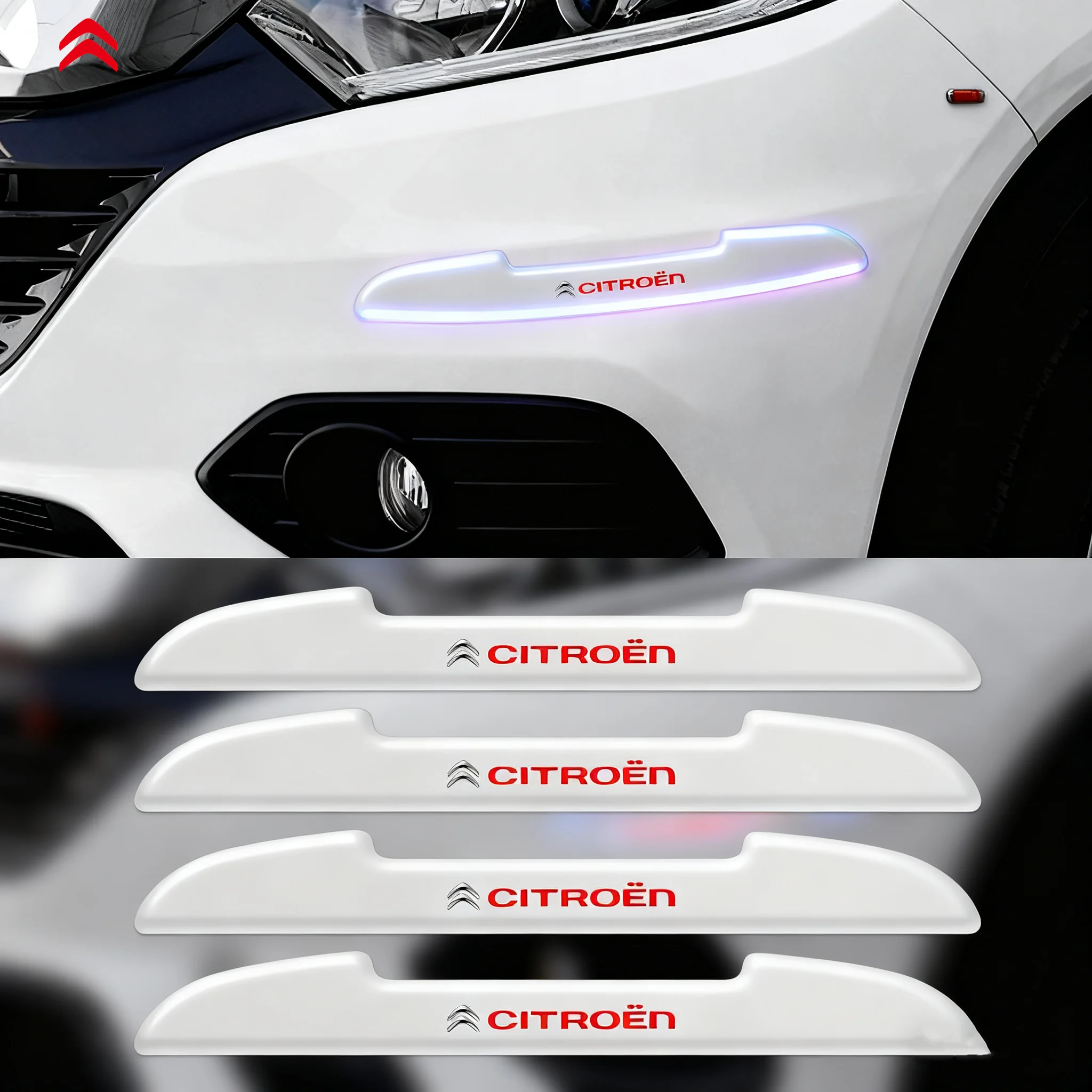 4Pcs Car Anti-Collision Bumper Strips Door Side Edge Protective Sticker For Citroen C1 C2 C3 C4 Grand Picasso C4L C5 C-ELYSEE C6