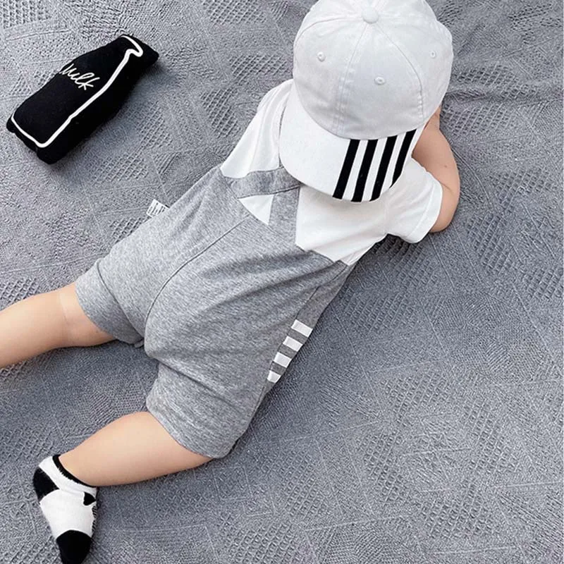 Baby Short Sleeve Summer Thin Striped Half Sleeve Handsome Male Baby Shooting Clothes déguisement bébé  아기 코스프레