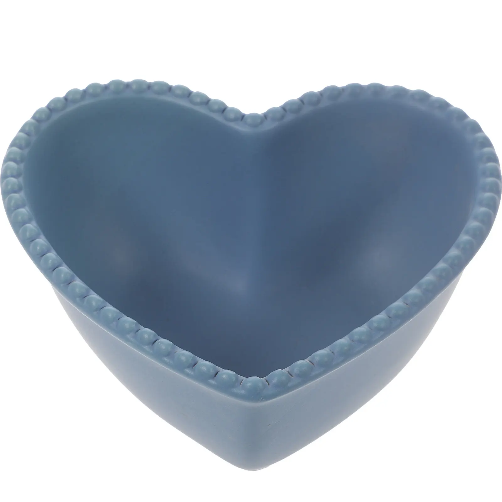 Creative Heart Shaped Ceramics Bowl Light Blue for Salad Dessert Fruit Food Serving Use Home Restaurant Kitchen