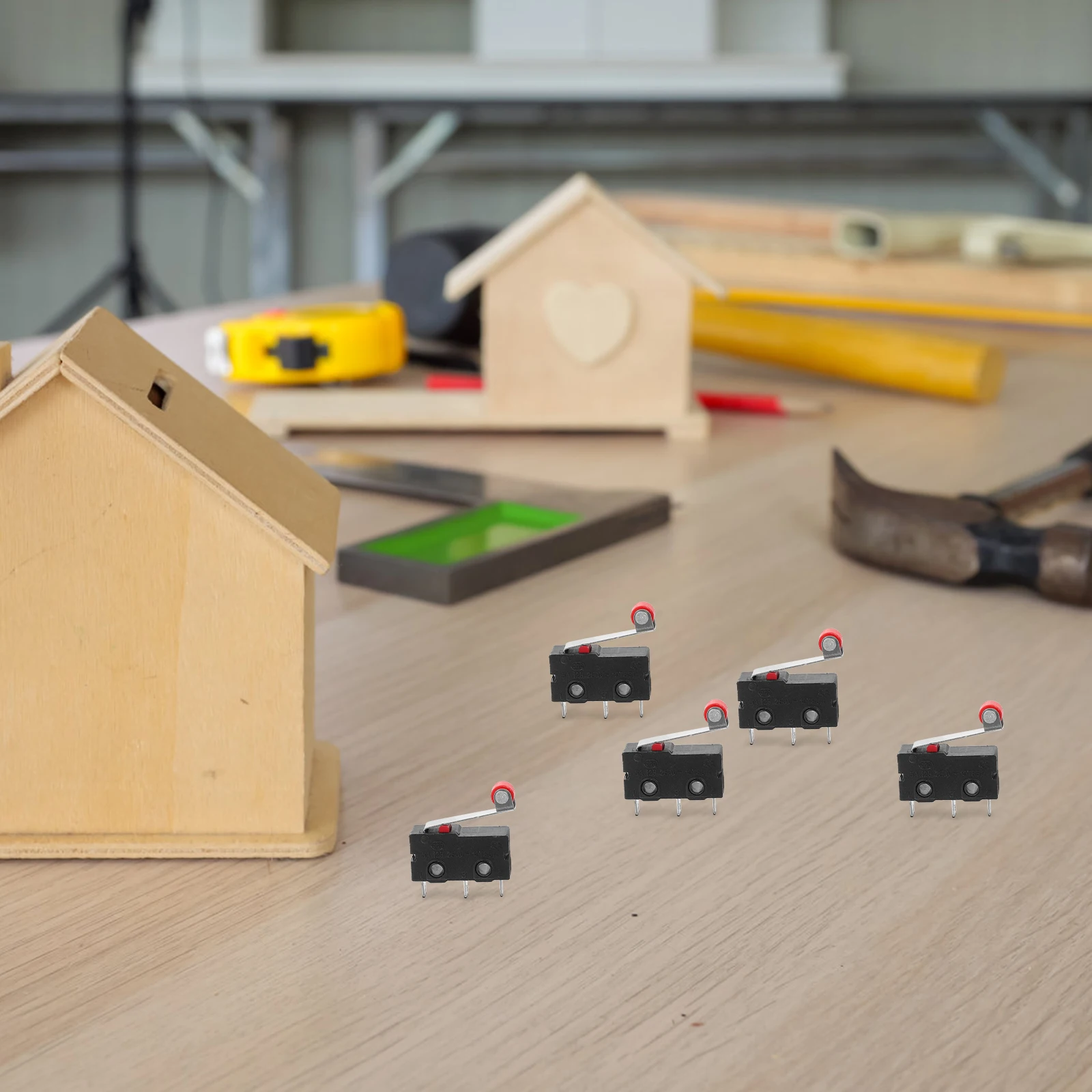 

10 pcs Micro Roller Lever Arm Spdt Snap Action Switch 18Mm 125-250V Black Red Silver Tone Hinge Roller Micro 18Mm/0.7\