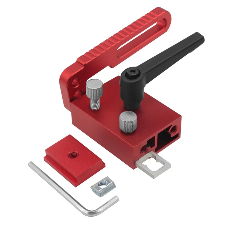 Inclined Track Limiter Woodworking 75-Type Push Platform Limiter Adjustable T-Type Fence Turnover Limiter Red Durable