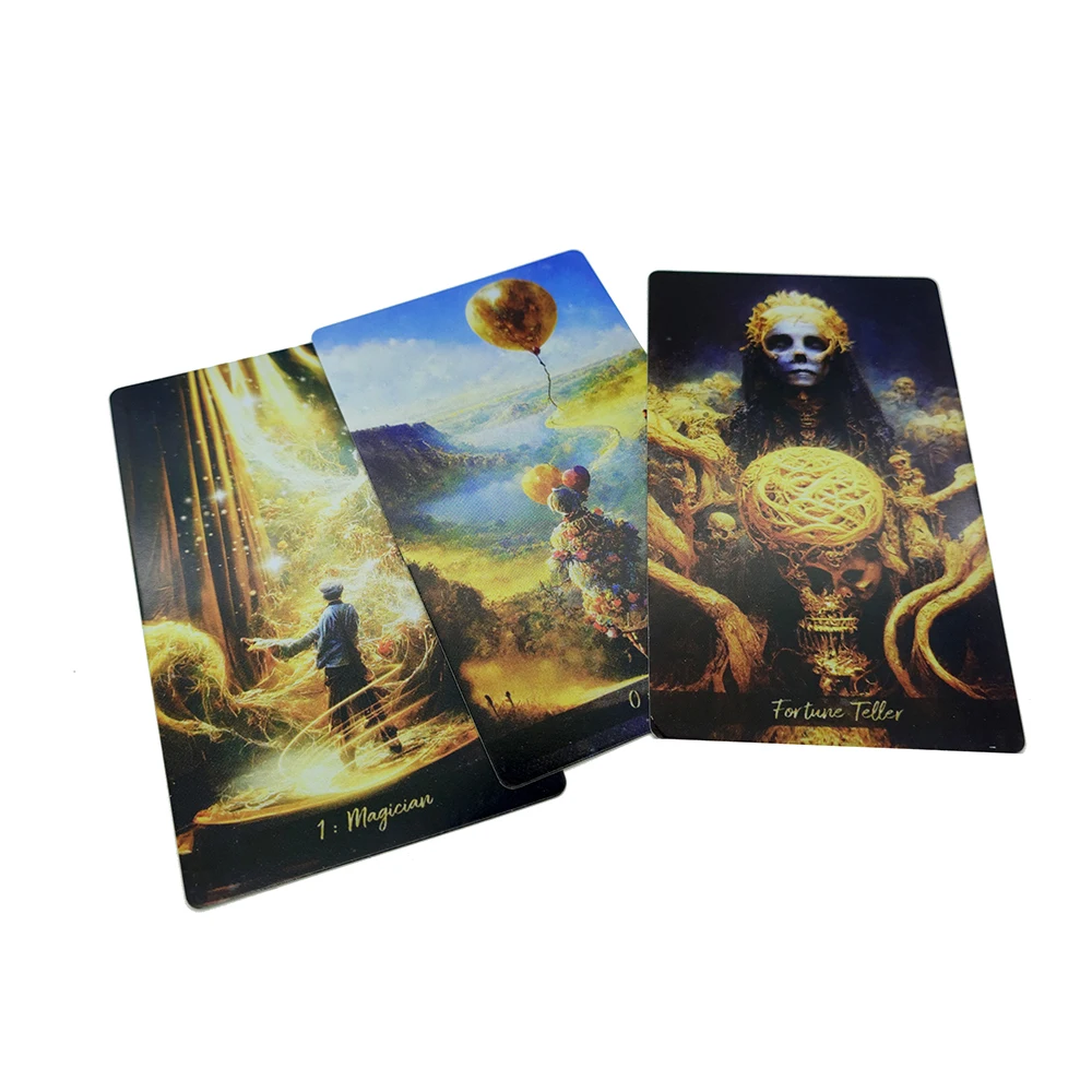 12x7cm Golden beautiful TAROT decks ever come Each card is a colorful work of art with Guide Book  Divination