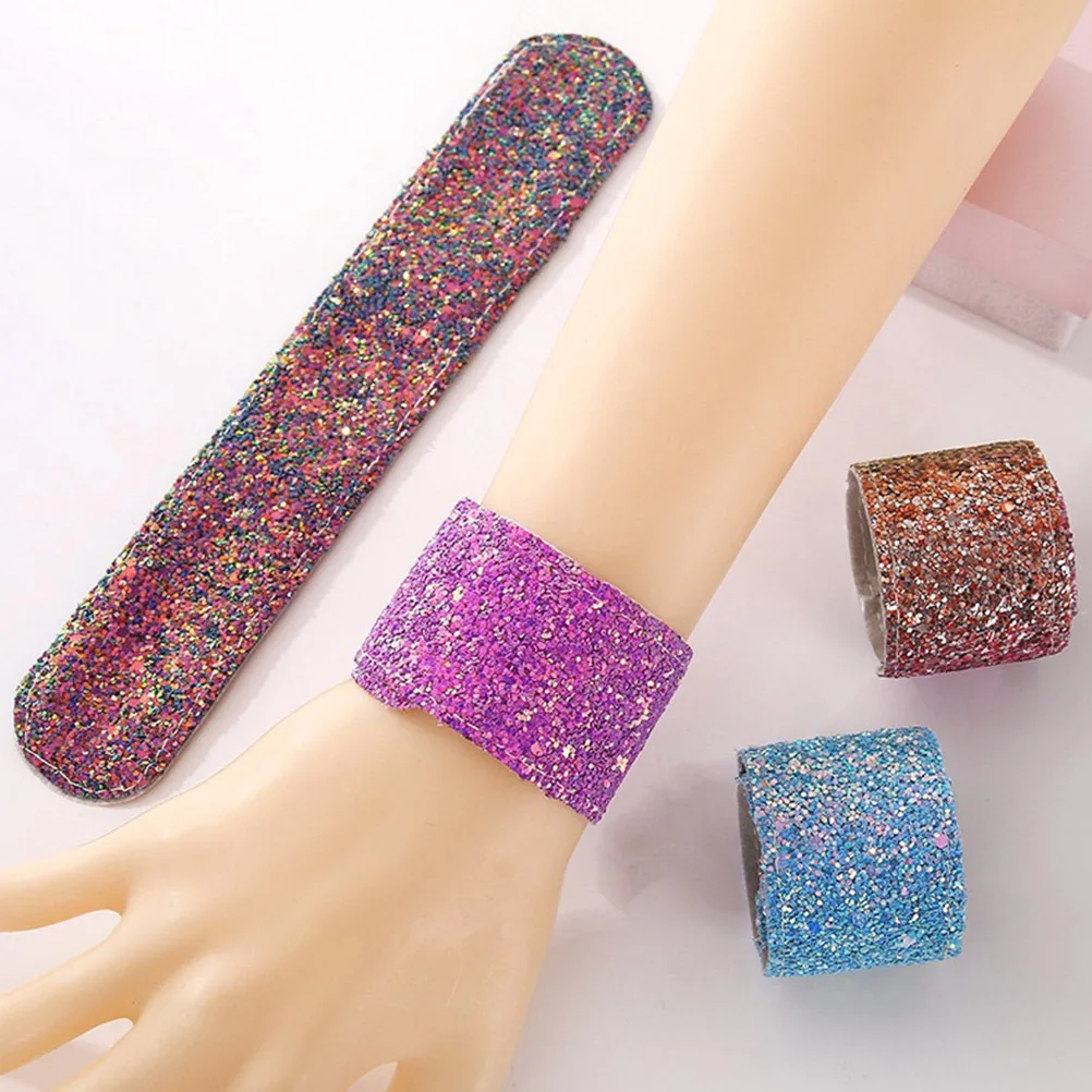 3 pezzi braccialetti di schiaffo colorati per bambini di Natale braccialetti di anelli di schiaffo per feste regalo divertente per le vacanze cinturino di schiaffo di Natale braccialetto di schiaffo per bambini