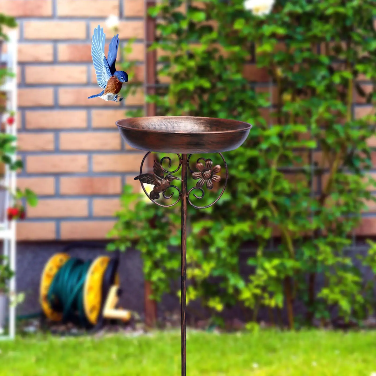 Bird Feeder Tray with Stake Decorative Gift Outdoor Bird Bath Bowl Landscape for Park Porch Courtyard Balcony Wildbird Drinking