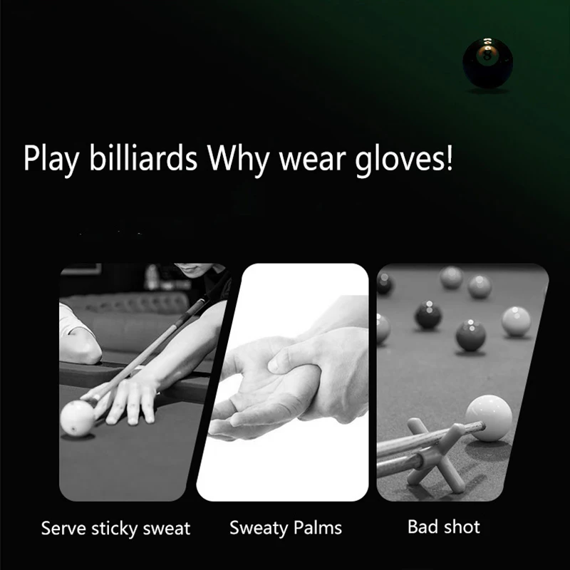 

1 шт., перчатки для бильярда, перчатки для снукера, нескользящие наклейки, эластичные перчатки для тренировок по бильярду, аксессуары