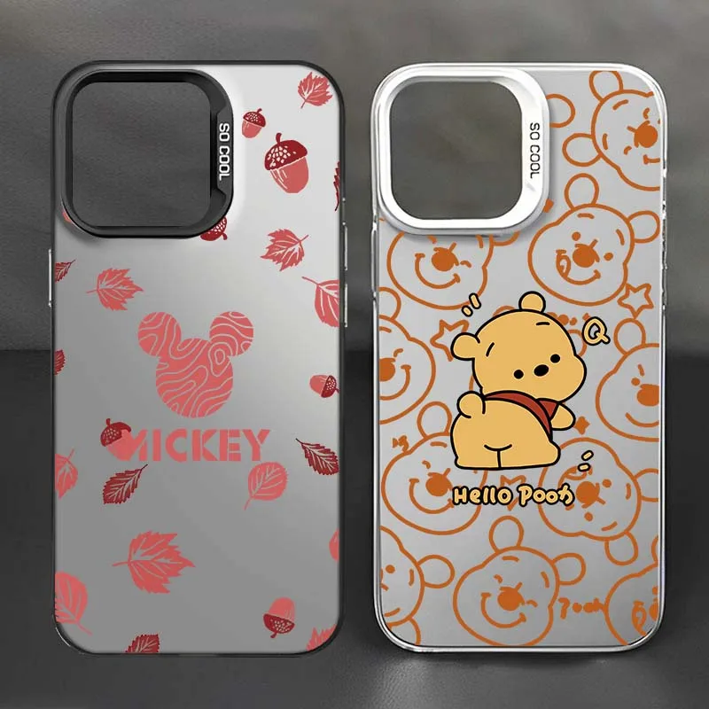 

Disney Stitch Mickey Pooh Phone Case For Apple iPhone 17 Air 16 16e 15 14 13 12 11 Mini Pro Max Plus Colorful Silver Cover