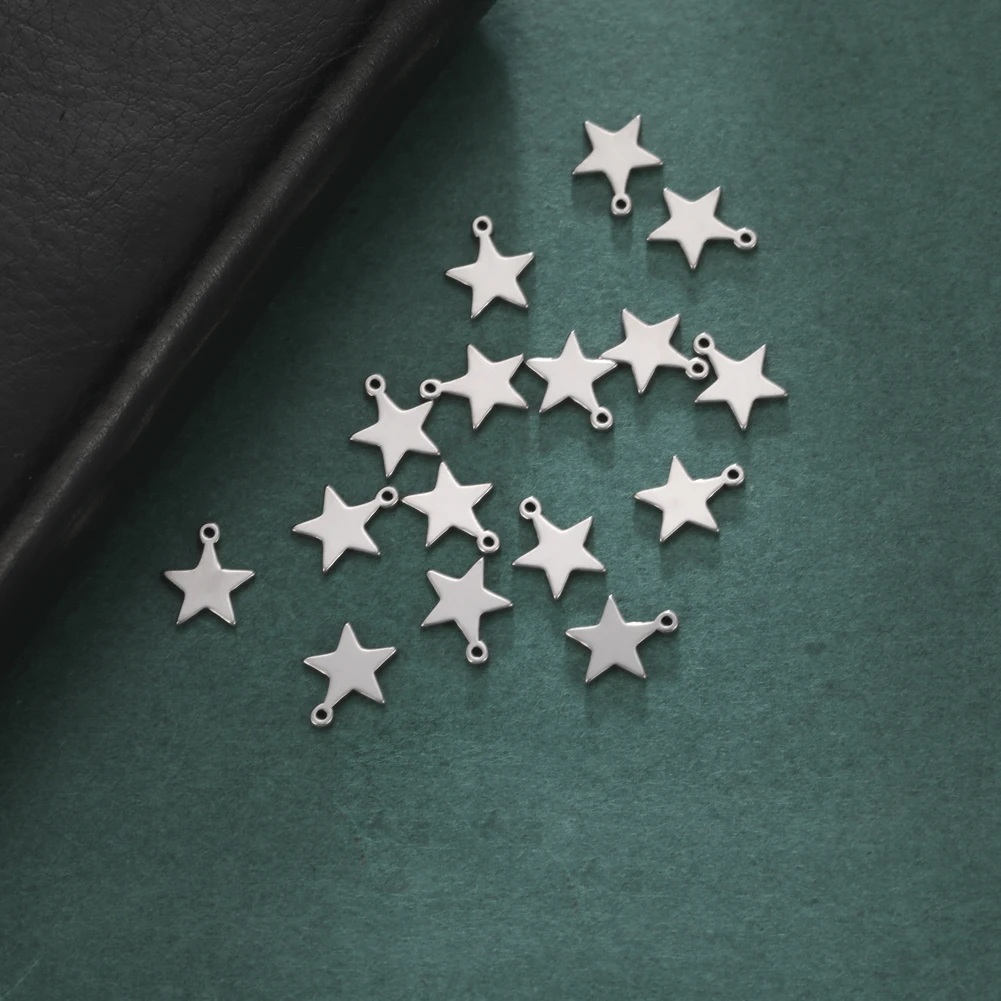 5pcs  Five Point Star Pendant Women's and Men's Necklaces Earrings Accessories DIY Charm Jewelry Craft Production Wholesale