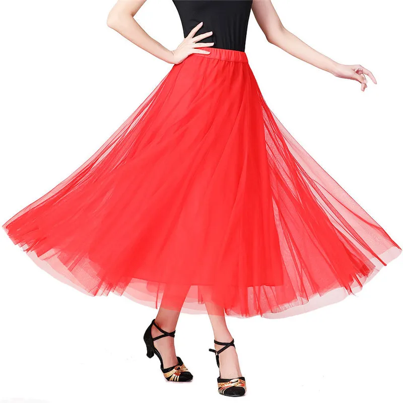 Vestido de malha feminino para salão de baile, cintura alta, slim, saia longa para dança de flamenco, vestido quadrado para prática de dança