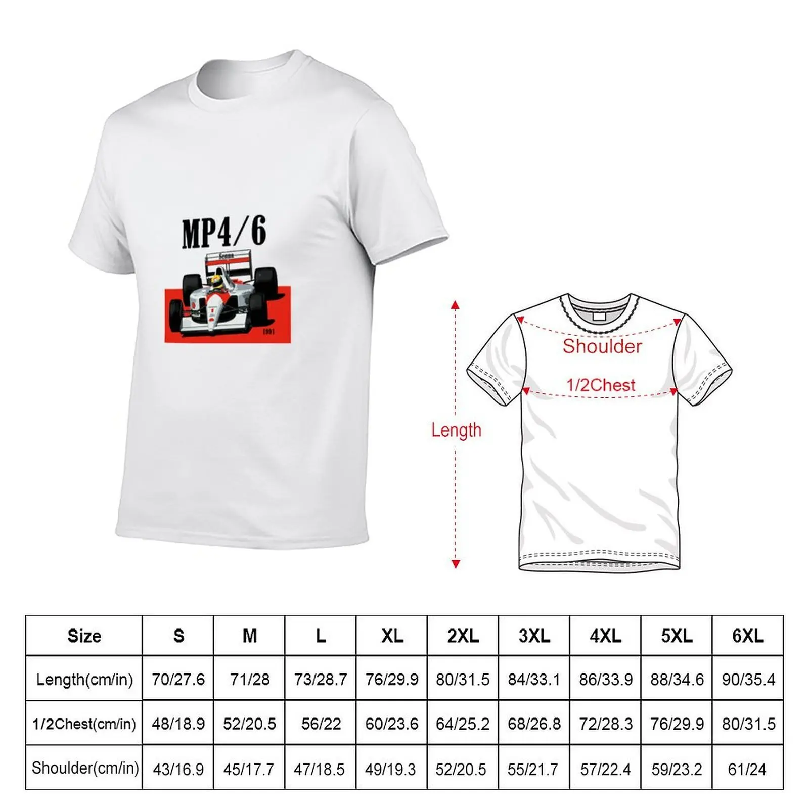 Senna MP4_6 F1 Car T-Shirt men t shirt cotton 100% t shirt man plain T-Shirt - view 5