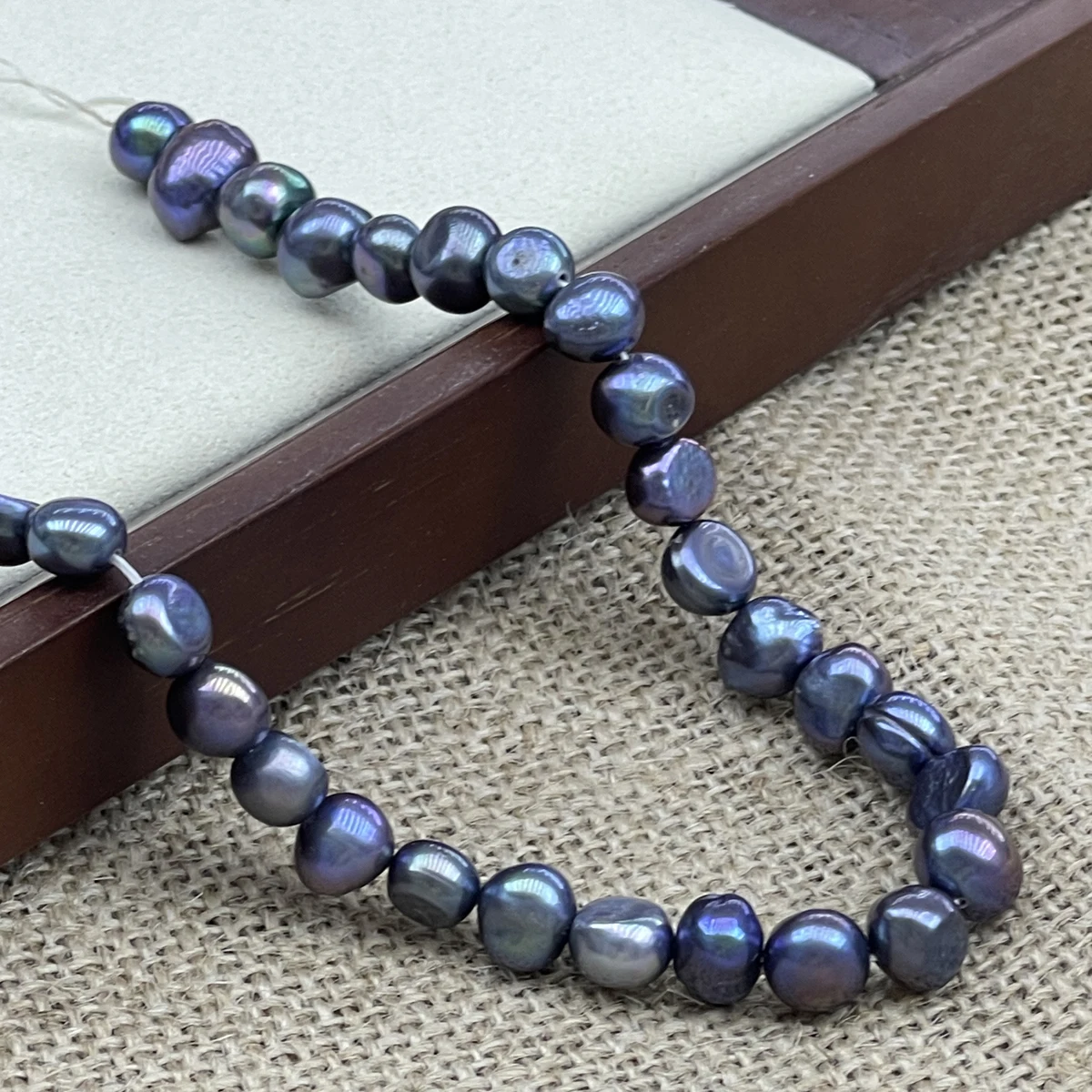 

8-9mm Black Natural Freshwater Pearls Punch Beads Irregularly Shaped Beads for Jewelry Making DIY Necklace Bracelet Accessories