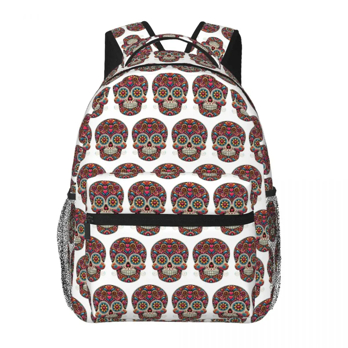 

Colourful Mexican Skull (Dia De Los Muertos) Backpack Student BookBag Children School Bag Laptop Shoulder Bags for Men Women