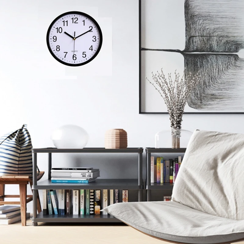 GET! 1 Packs Non-Ticking Silent Wall Clocks 10 Inch Classic Quartz Decor Clock Easy to Read for Room/Home/Kitchen/Bedroom