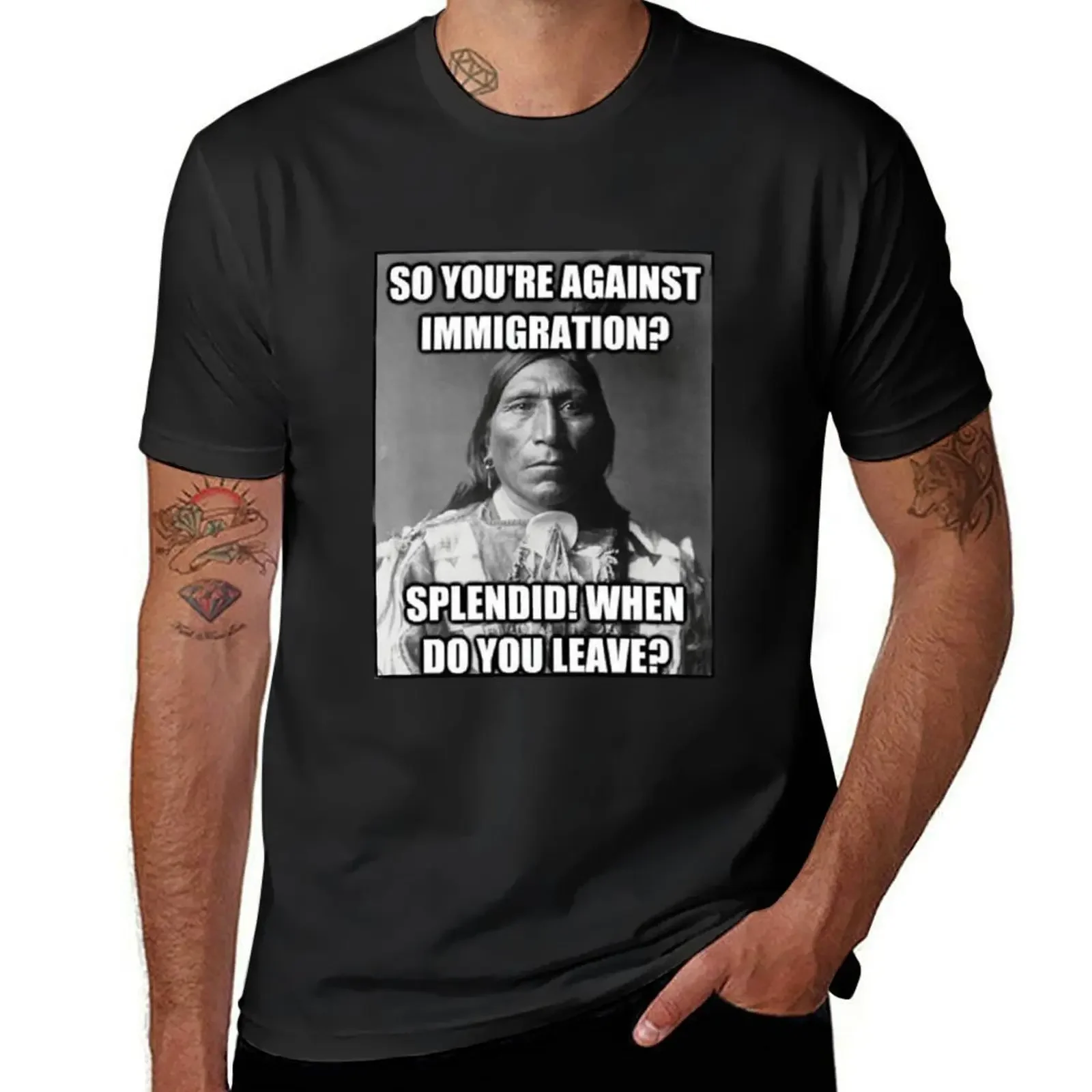 Against Immigration? T-Shirt vintage clothes sublime tees customizeds plus size men clothing