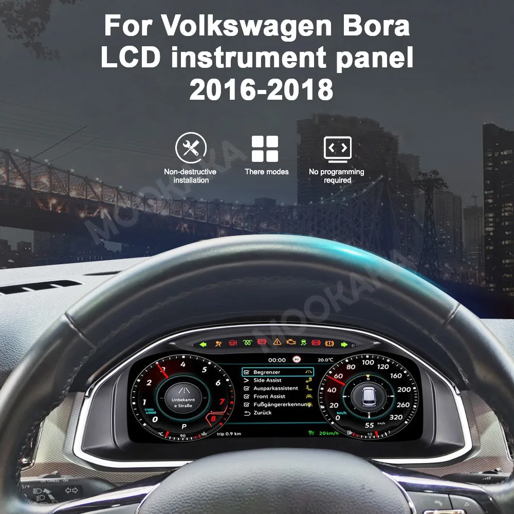 Car Digital Dash For Volkswagen Jetta Mk6 2016 2017 2018 Full LCD Instrument Cluster Meter Panel Dashboard Odometer Speedometer