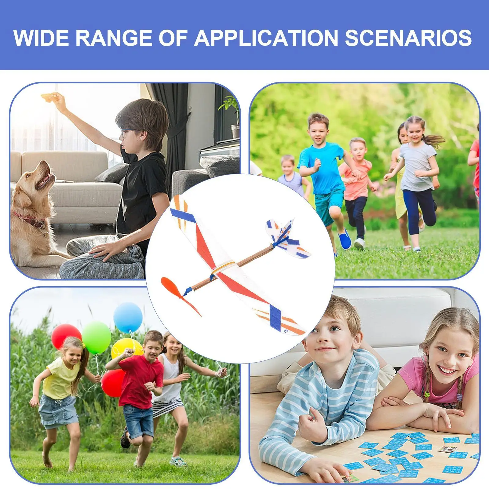 ยาง Band Powered เครื่องร่อนเครื่องบินรุ่น DIY Assembly โยนเครื่องร่อนเครื่องบินของเล่นเด็กกีฬากลางแจ้งของเล่นของขวัญ