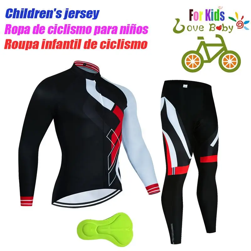 Hoge kwaliteit kinderfietskleding zomer kinderjersey set fietsen kleding met lange mouwen pak MTB kinderfietskleding 2023