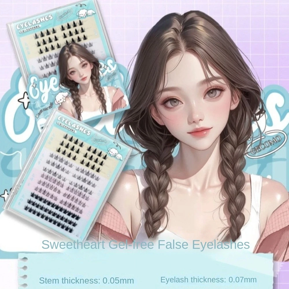 Segmentierte gemischte Einzelwimpern, große Kapazität, Sonnenblumen-Pfauenschwanz, C-Locken, falsche Wimpern, langlebig, 126 Stück