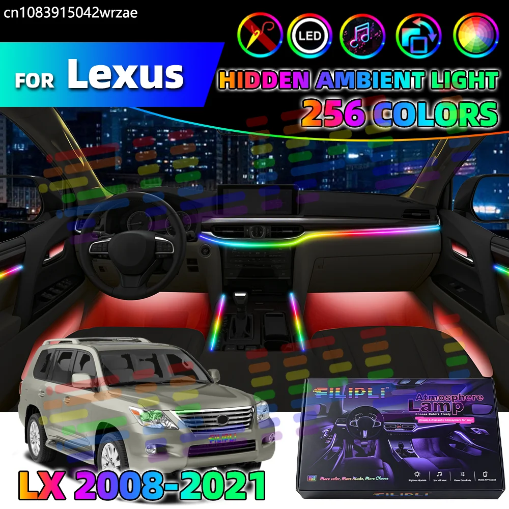 

14 in 1 For Lexus LX 2008-2021 Years Car Interior Ambient Lights Strips Breathing Lighting Kit App Control Auto LED strips