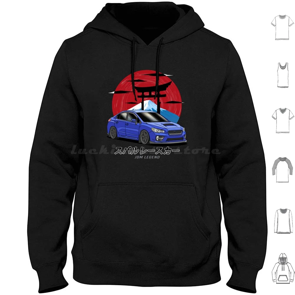 Blue Jdm Subie Wrx Sti Hoodie cotton Long Sleeve Car Cars Automobile Automotive Vehicle Car Guyvit Navin Guyvit Subie Impreza