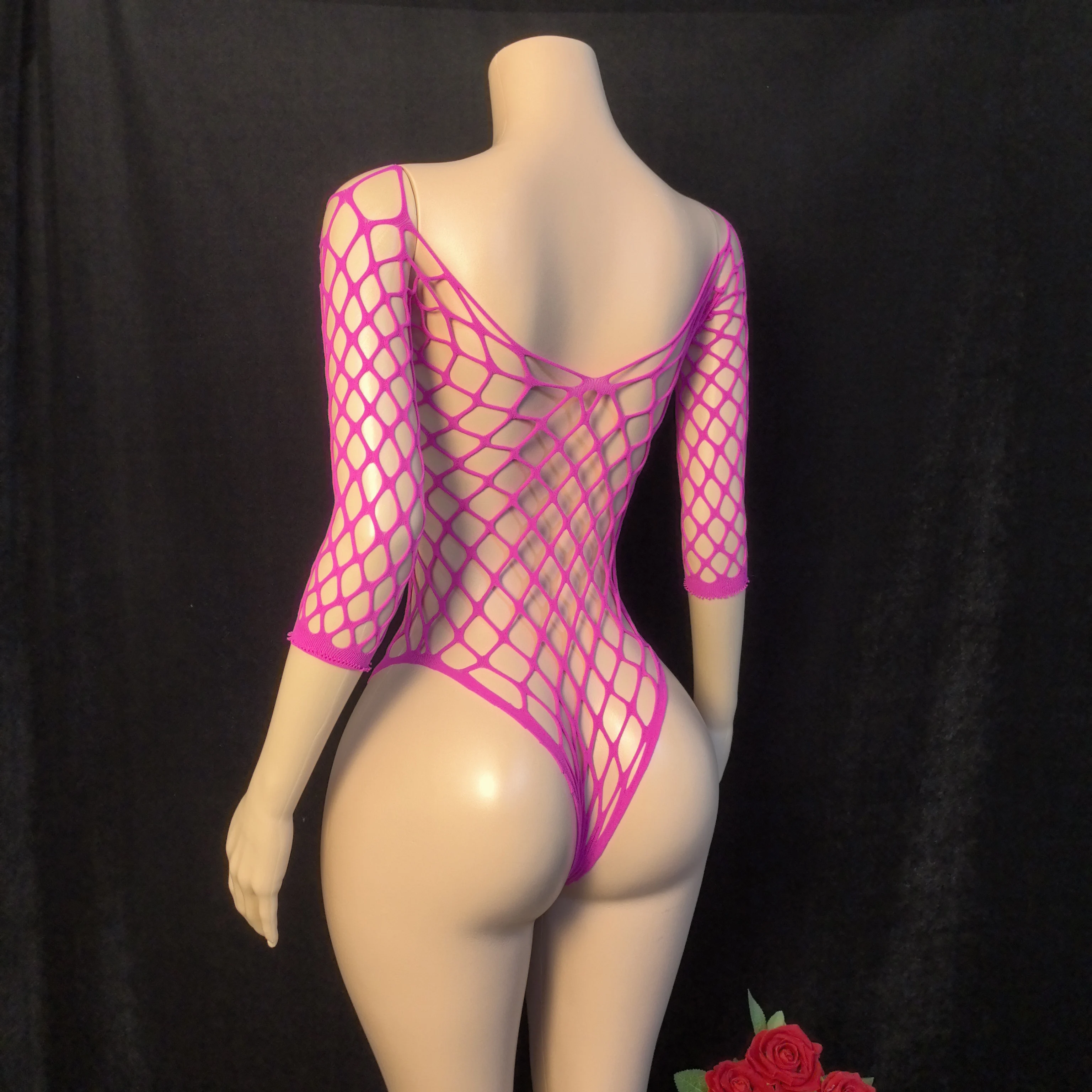 ホットセクシーなランジェリー女性網タイツボディスーツファンシーレース下着ポルノコスチュームシースルー Bodystockings メッシュビキニエロセックスセット