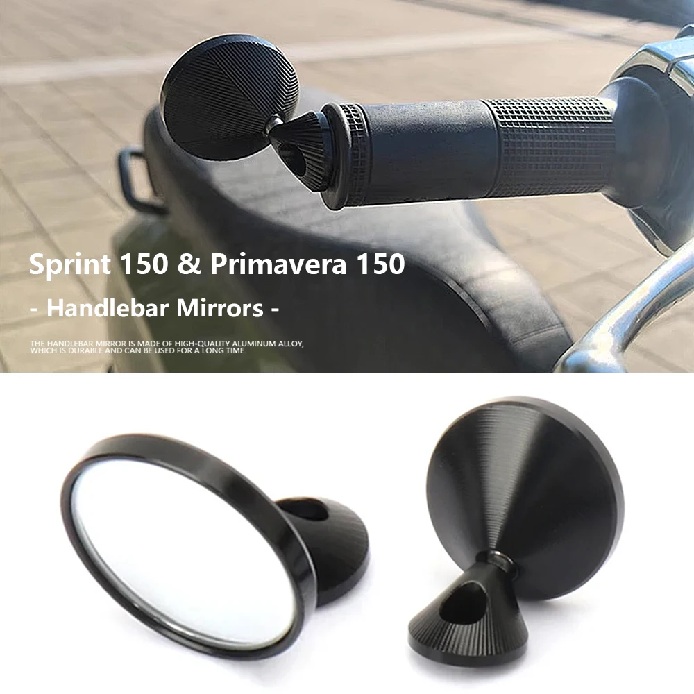 

Universal Motorcycle Accessories Black Silver Aluminum Mirrors Handle Bar End For Vespa Sprint150 Sprint 150 Primavera 150