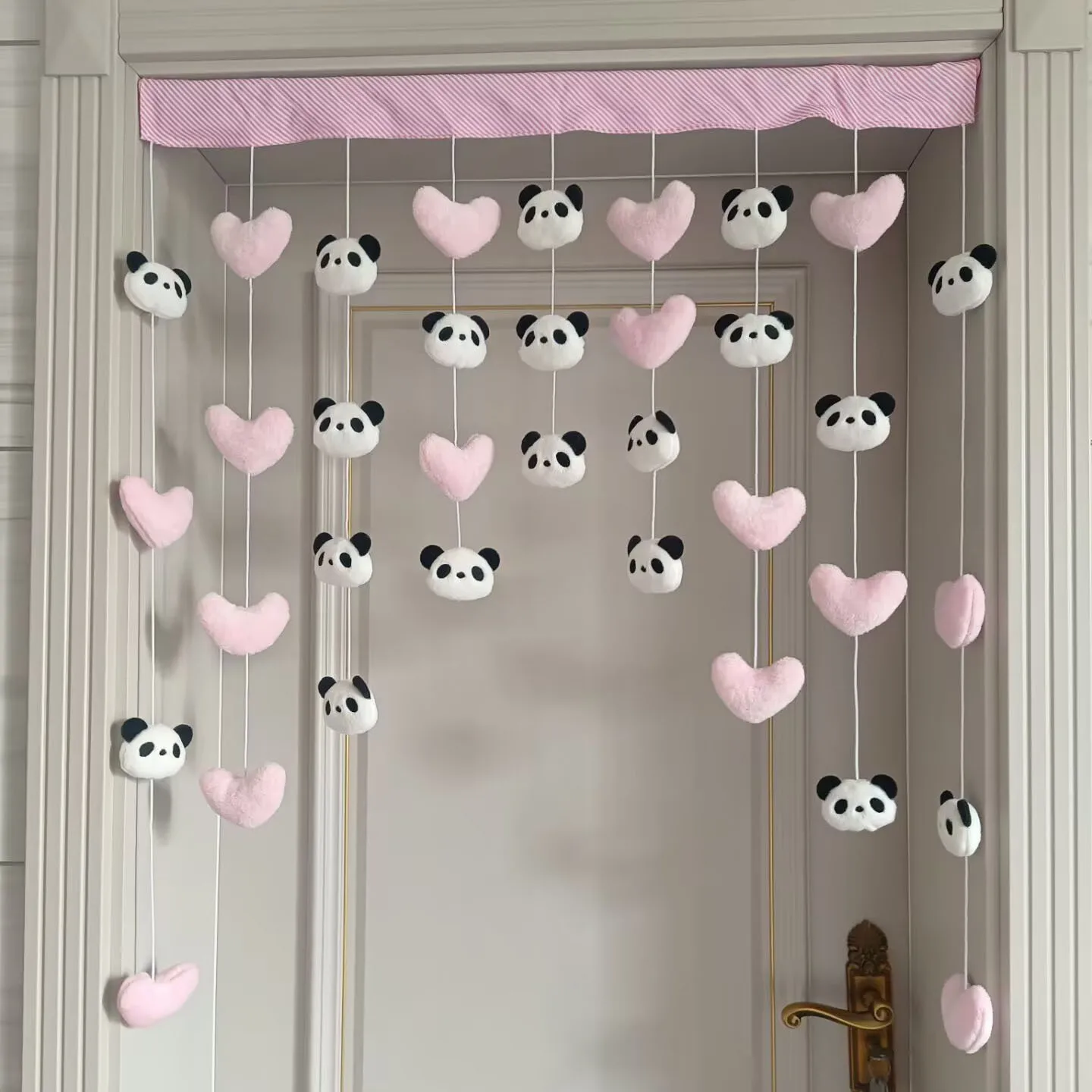 Living Room Chinese Panda Curtain Thread Partition Hanging Doorway Curtain Kawaii Pink Heart Door Curtain Girls Bedroom Decor