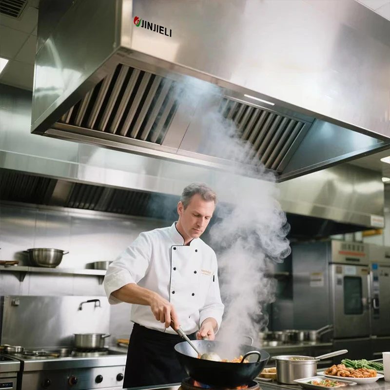 

JINJIELI коммерческая кухонная умная вытяжка с электростатическим ополаскивателем для удаления кухонного вытяжного дыма, смазки, запаха