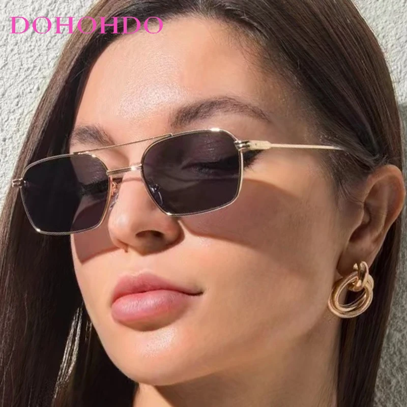 

Trendy Luxury Brand Designer Metal Small Square Pilot Punk Fashion Sunglasses Women Men Driving Traveling Eyeglasses UV400 Оч