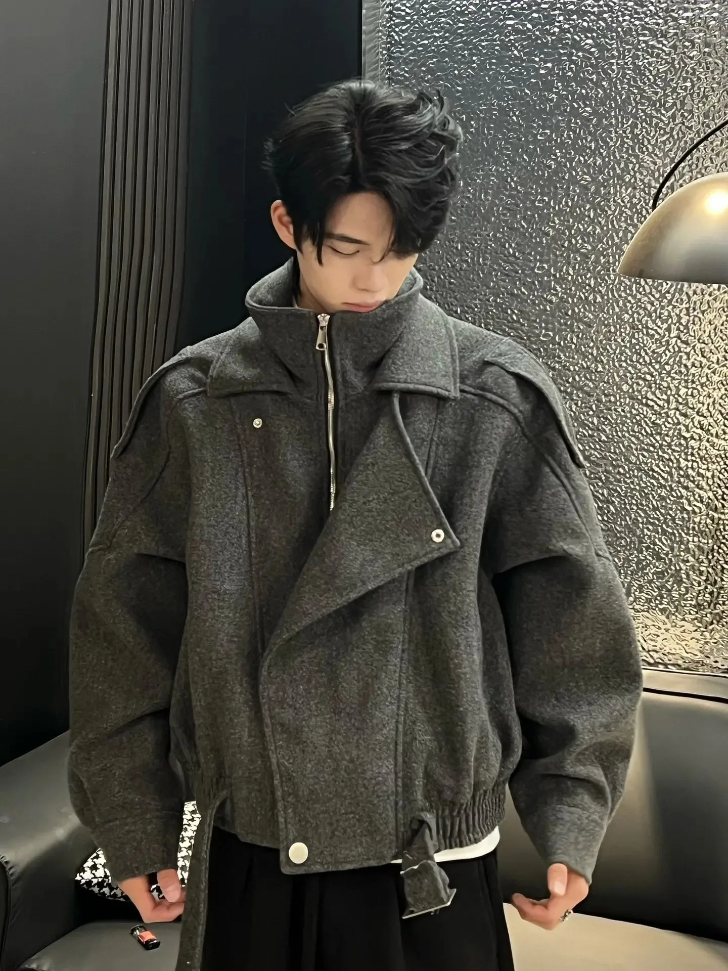 

Мужская шерстяная куртка American Sle, осенне-зимняя верхняя одежда, облегающее пальто, повседневное пальто Haome, высокое качество, модное