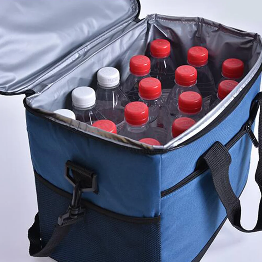 

Водонепроницаемая изолированная сумка для обеда, термосумка для пикника, путешествий, работы, школы, многоразовая портативная сумка-холодильник для еды, темно-синяя