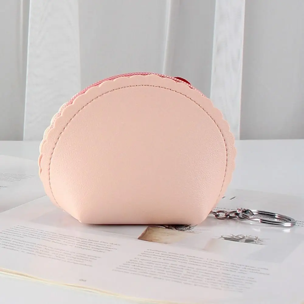 Multifunction Cute Coin Purse Keychain Strawberry Ice Cream Mini Leather Bag Large Capacity Hollow Card Holder Storage Bag