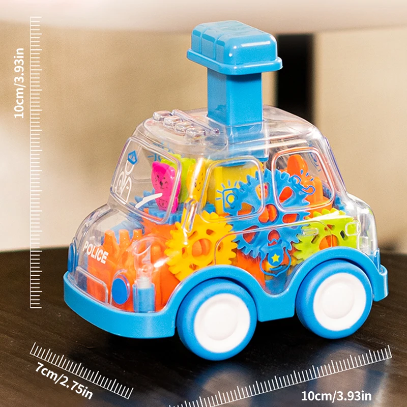 Children\'s Cartoon Press Gear Car Toy Lnertia Pull-back Transparent Car Baby Puzzle Sliding Toy Child Boy Girl 1-3 Year Old Gift