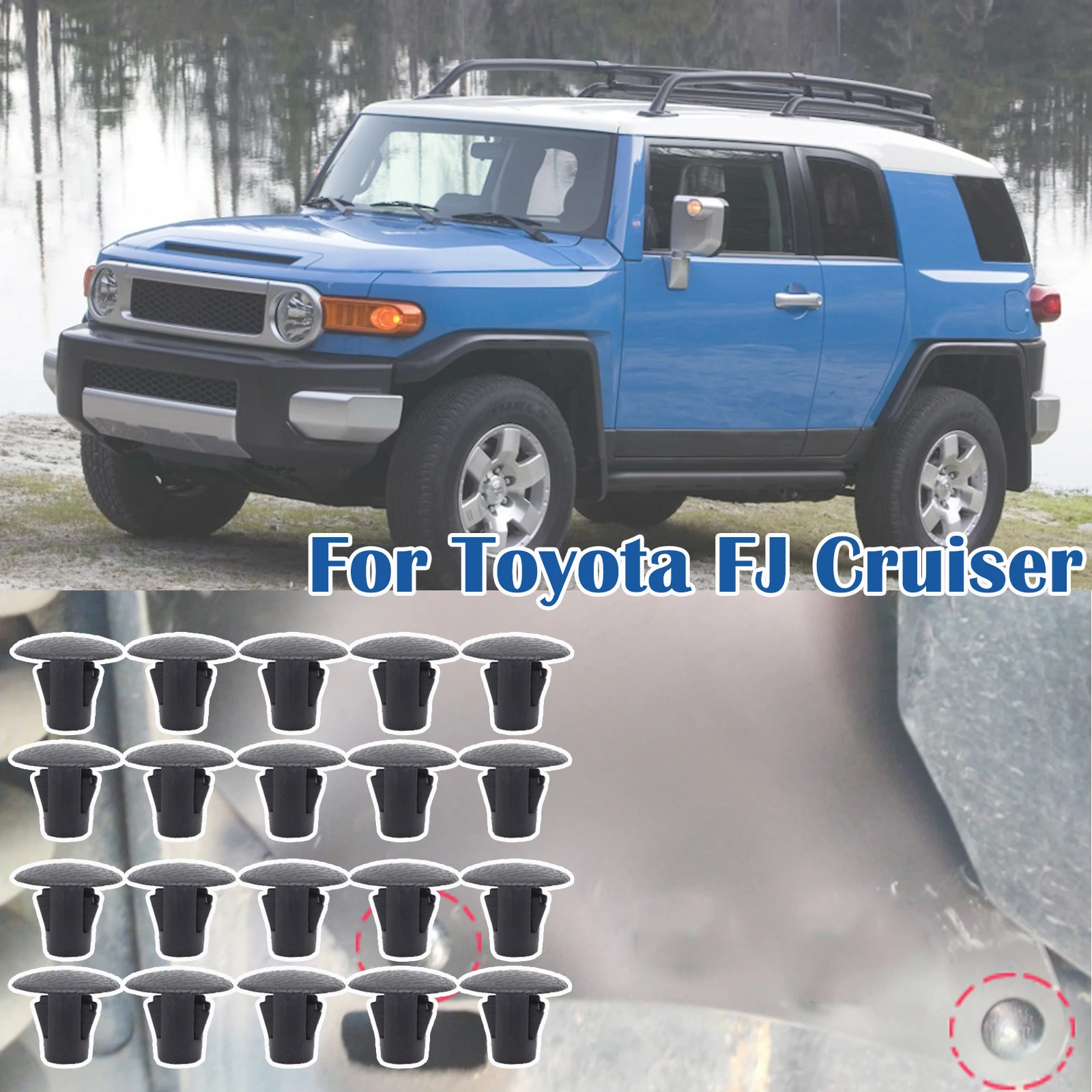 

20Pcs For Toyota FJ Cruiser XJ10 2007 2008 - 2014 Car Mud Flaps Guard Shield Pins Screws Apron Retainer Clips Rivets Accessories