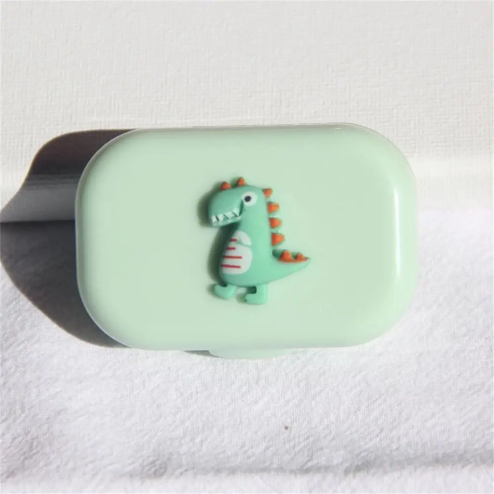Mini Contact Lens Case With Mirror Candy Solid Color Women Portable Cute Square Lovely Eyes Contact Lens Container Box