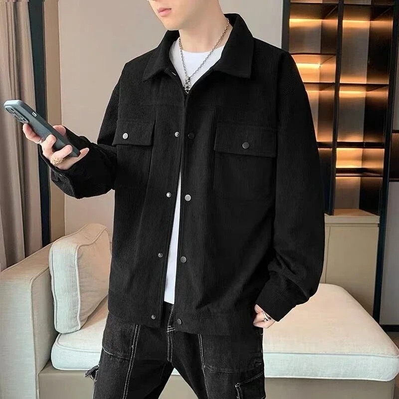 

​Korean Casual Corduroy Jacket for Men 2025 Loose Fitting Jacket for Outdoor Daily Wear​