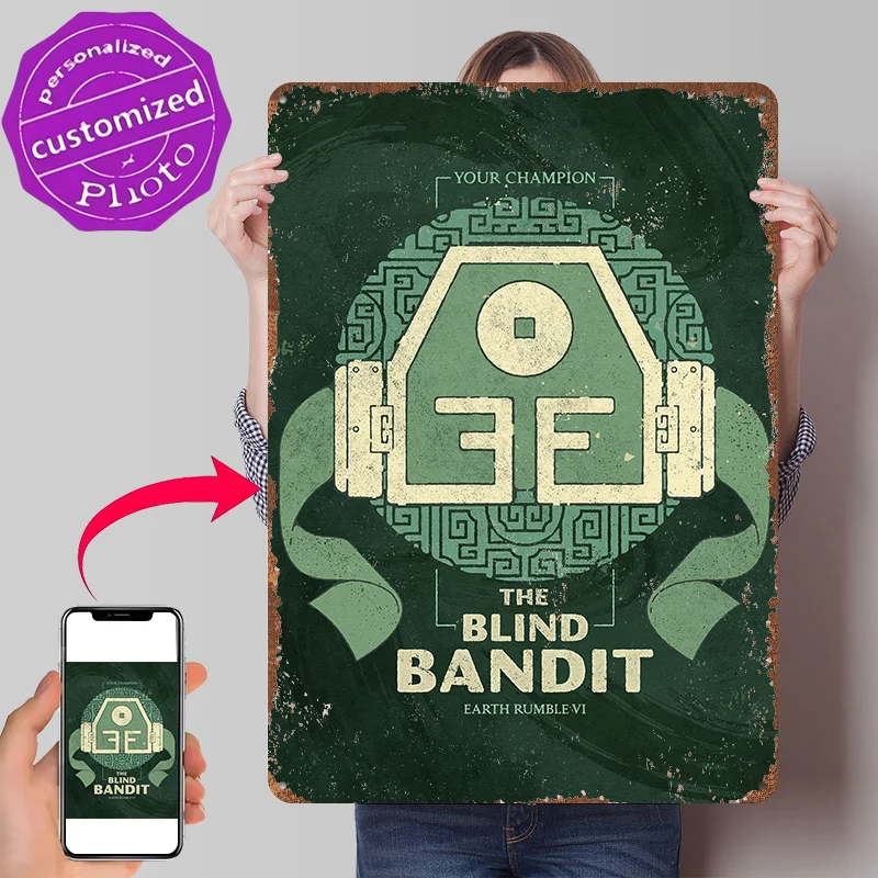 The Blind Bandit 3D Printed Texture Poster Personalized Wall Art Retro Metal Tin Signs for Luxury Decoration Home Office Decor
