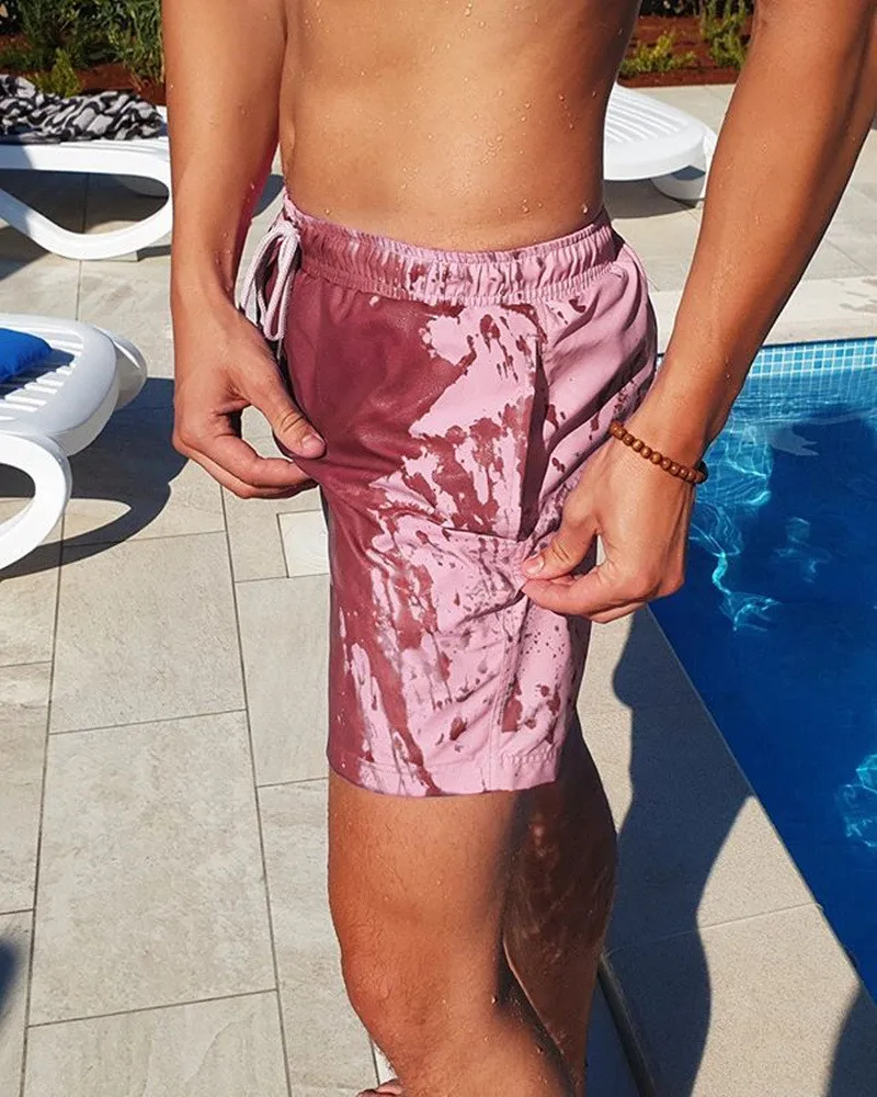 Color Changing Swimming Shorts for Men Boys Bathing Suits Water Hot Discoloration Board Shorts 2022 summer Beach Swimming Trunks