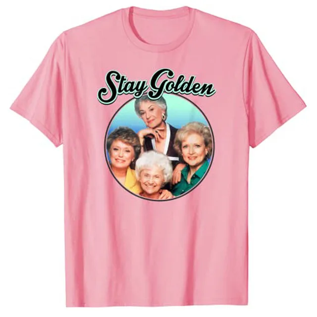 The Golden Girls Stay Golden T-Shirt Women's Fashion Vintage Tee Tops Retro Style Mama Aunt Grandma Gifts Short Sleeve Blouses