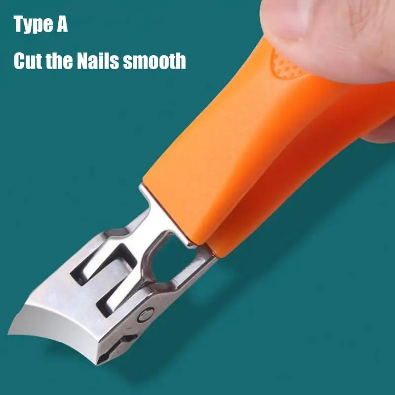 Slanted Nail Clipper Oblique Blade Ingrown Toenail Clipper Anti-Splash Wide Jaw Opening Hard Nails Curved Blade Manicure Tools