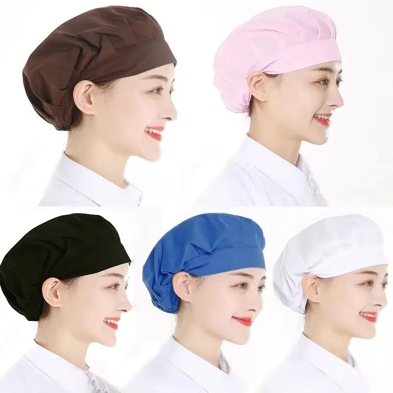 Women Man Cotton Dust Proof Work Cap Factory Bundled Hair Work Headband Chef Cap 1/2/5pcs Food Service Cook Hat Canteen Catering