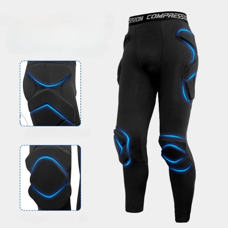 Adult Men Soccer Goalkeeper Pants with Thick Foam Hip & Knee Protectors for SportsTraining