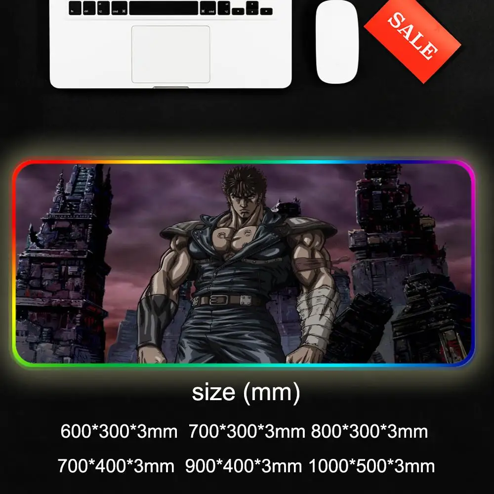 Hokuto Geen Ken Kenshiro Muismat Gamer Rgb Bureau Mat Back Light Led Muismat Setup Gaming Bureaumat Grote Muismat Backlight