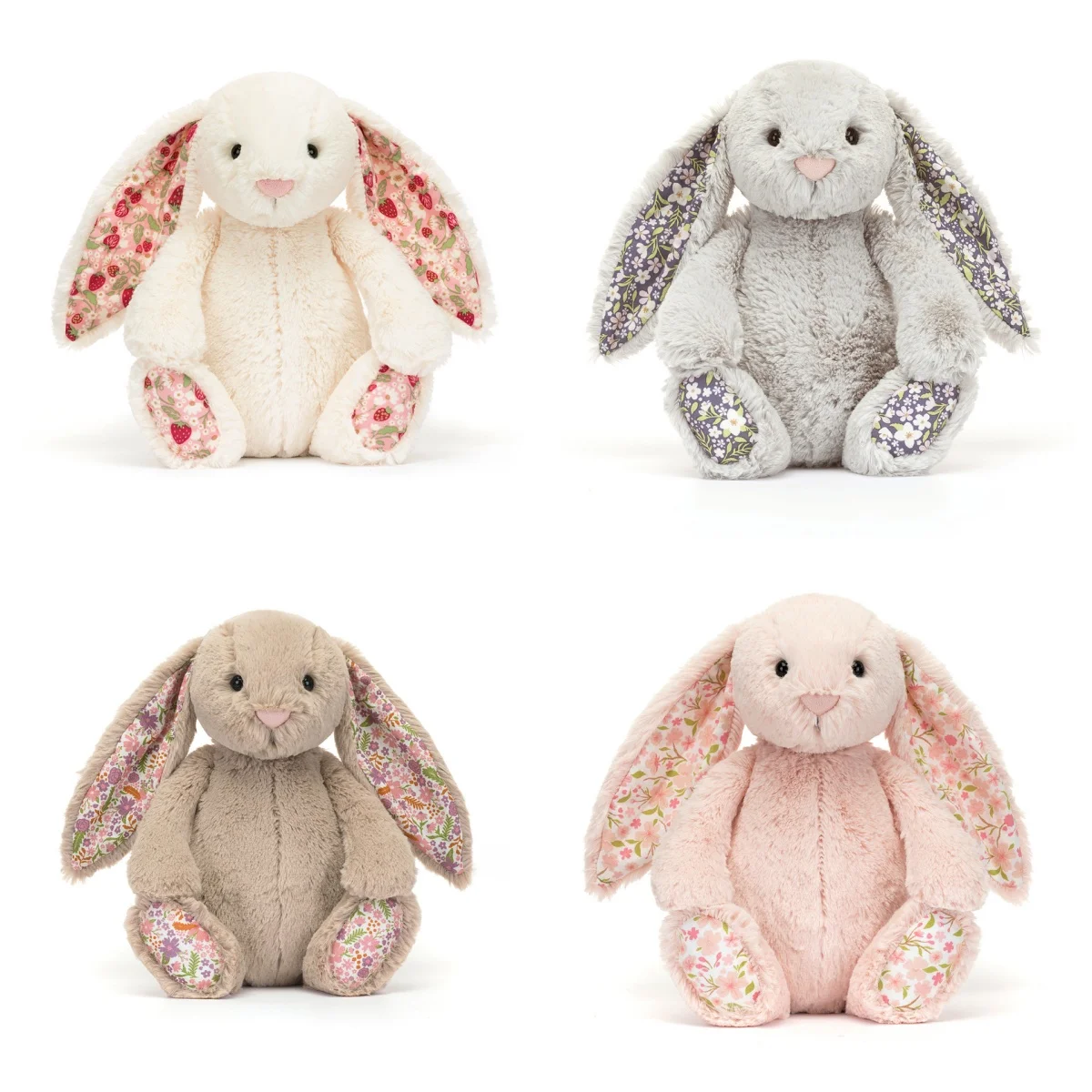 

Original genuine floral-patterned long-eared Bonnie rabbit cute plush toy for children as a companion gift