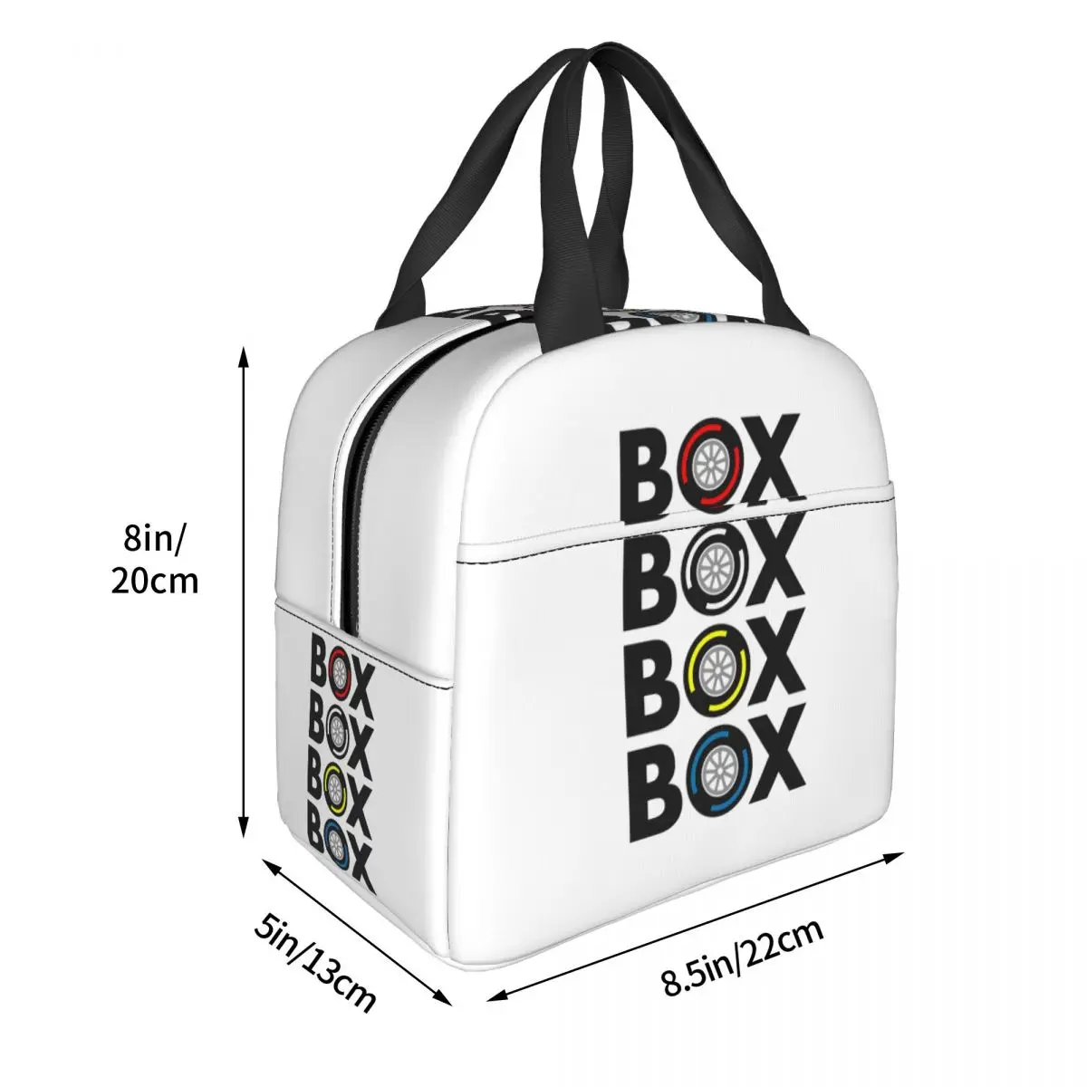 Box Box Box Box F1 Tyres Compound Design Lunch Bags Insulated Bento Box Lunch Tote Picnic Bags Thermal Bag for Woman Student