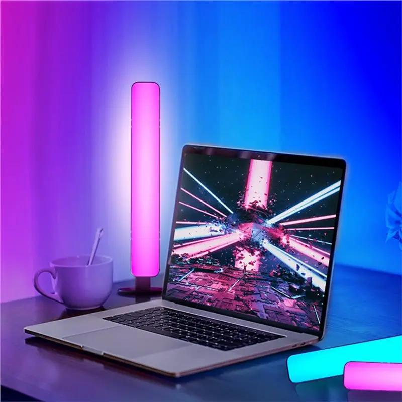 【NUOVISSIMO】2PCS RGB Pickup Light Music Rhythm Light Bar Luce da tavolo ricaricabile per l'arredamento della sala giochi, luce dell'atmosfera della festa