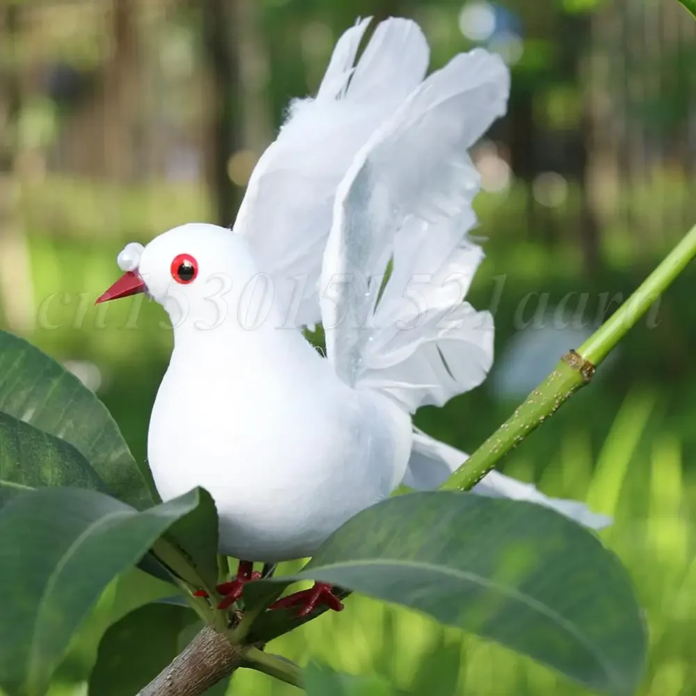 

Spreading Wings Simulation Doves Portable Model Feather Bird White Doves Foam Plastic Foot Wedding Decor for Home Party Props