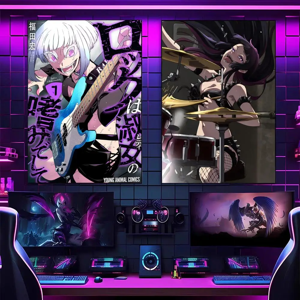 Anime R-Rock Is A Ladys Modestys Poster Versatile HD Waterproof Wall Art Self-Adhesive Decor For Any Space Ideal Gift