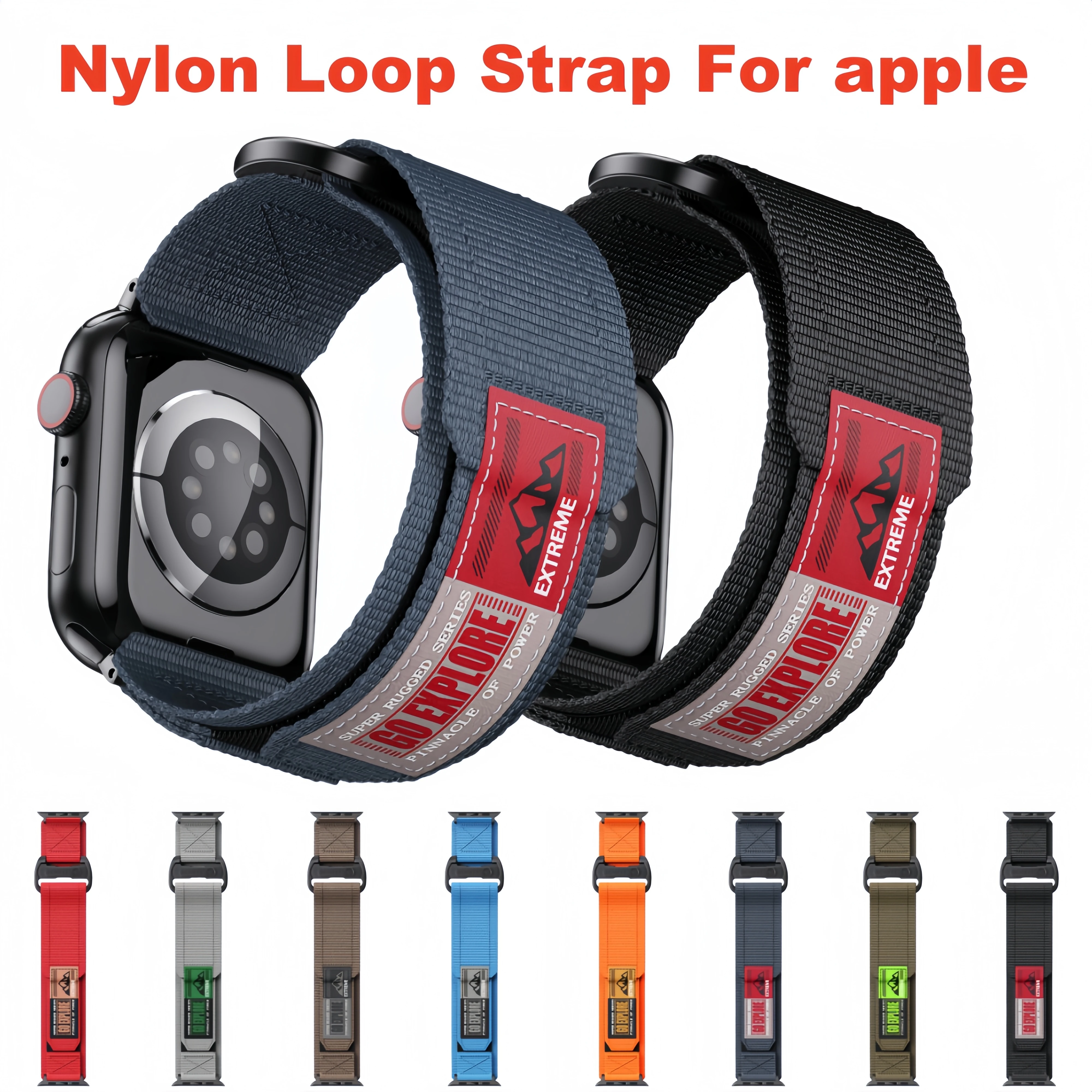 Outdroos Sport Nylon Band For Apple Watch 44 45 49 42 41 38 Woven Loop Strap Compatible With Iwatch Serise8 7 S10 9 Ultra 6 5 SE