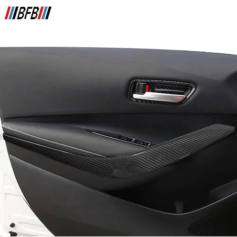

For TOYOTA Corolla GR Real Dry Carbon Fiber Interior Armrest Front Door Cover Trimm Decoration Modification 23-2025 Accessories